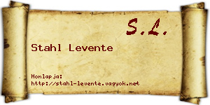 Stahl Levente névjegykártya