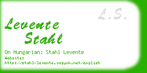 levente stahl business card